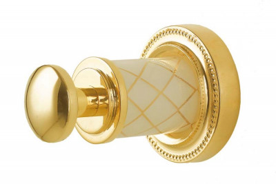 Крючок Boheme Murano 10906-W-G одинарный золото /декор белый