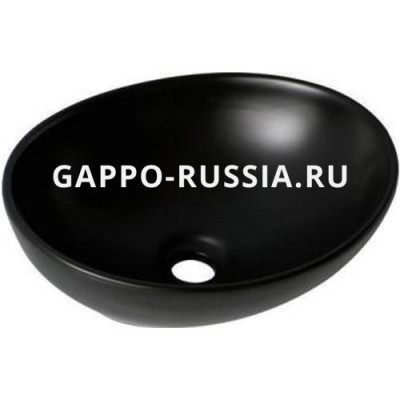 Раковина керамическая Gappo накладная овальная черная (GT304-8) 41x33x14,5 см