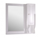ASB-Woodline Гранда зеркало 60 см со шкафчиком, белый (патина серебро) массив ясеня  (11483+11485)