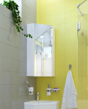 Зеркальный шкафчик для ванной угловой 1Marka Penta 43П 1д. белый глянец (Ц0000005168)