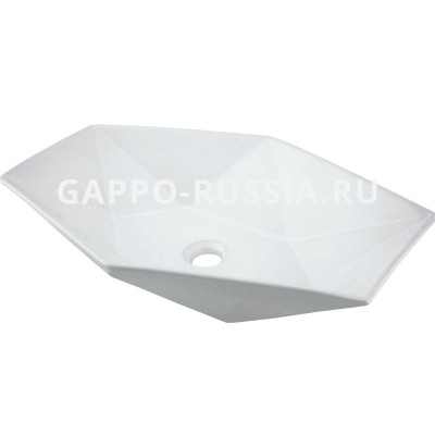 Раковина керамическая Gappo накладная белая (GT504) 63,5x41x13,5 см