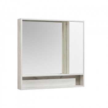 Зеркальный шкаф Aquaton Флай 100 белый, дуб крафт (1A237802FAX10), для ванной