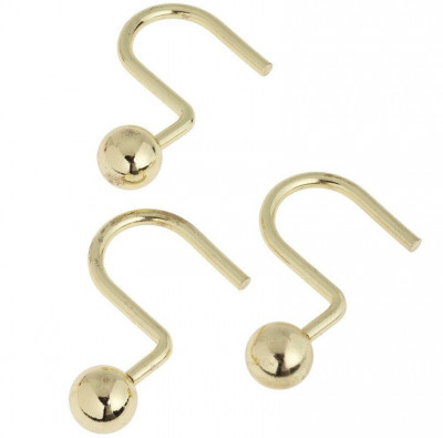 CARNATION HOME FASHIONS SLM-BAL/64 набор крючков для шторки Ball Type Hook Brass (12 шт)