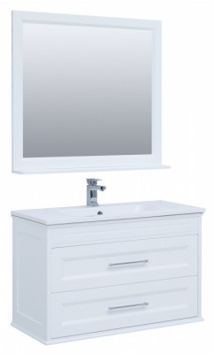 Мебель для ванной Aquanet Бостон М 100 белый (лит. мрамор) напольная/подвесная (00258284)