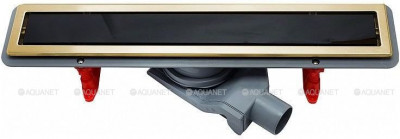 Линейный трап Pestan Confluo Premium Gold Black Glass Line, 13100115, 550мм  Нержавеющая сталь / Пластик / Стекло