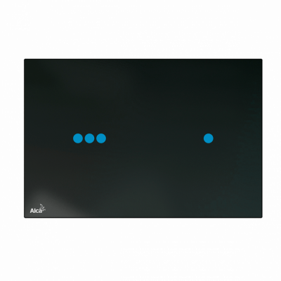 Кнопка управления бесконтактная для скрытых систем инсталляции Slim с подсветкой, стекло-черный AlcaPlast NIGHT LIGHT-3-SLIM