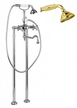 Напольный смеситель для ванны с поворотным изливом CEZARES GOLF-VDP2-03/24-M, Золото