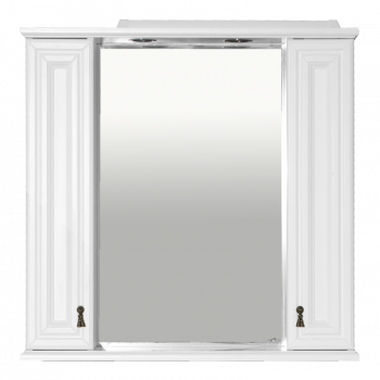 Зеркальный шкаф Misty Лувр 85 с 2мя шкафчиками белый 85х80 (П-Лвр03085-0112Я)