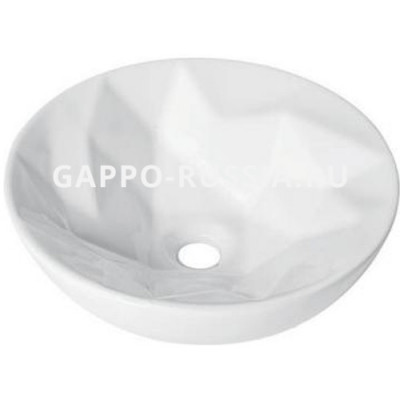 Раковина керамическая Gappo накладная круглая белая (GT307) 40,5x40,5x12,5 см
