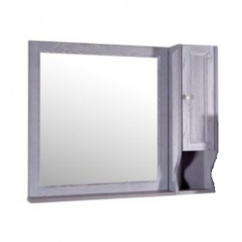 ASB-Woodline Гранда зеркало 80 см со шкафчиком, серый массив ясеня