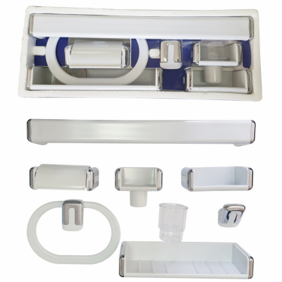 GFmark 1241 набор аксессуаров для ванной комнаты, белый/хром