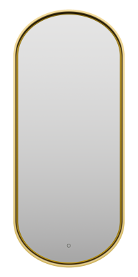 Зеркало подвесное в ванную Brevita Saturn подсветка сенсорное 500x1150 овальное золото (SAT-Dro1-050-gold)