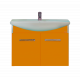 Тумба Misty Джулия 75 оранжевая (Л-Джу01075-1310По) с раковиной  (СО000004848)
