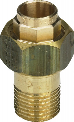 Соединение разъемное Viega НР (конусное уплотнение) под пайку 28 мм х R 1, из бронзы (103705)