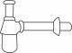 Латунный сифон для раковины с регулируемой высотой, горизонтальная подводка Jacob Delafon (E78286-CP)  (E78286-CP)