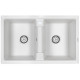 Кухонная мойка кварц Paulmark Zwilling PM238150-WH белый прямоугольная 2 чаши  (PM238150-WH)