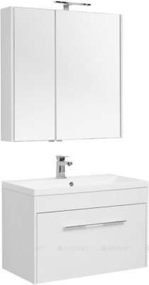 Комплект мебели для ванной Aquanet Августа 90 белый ручка хром (00287685)
