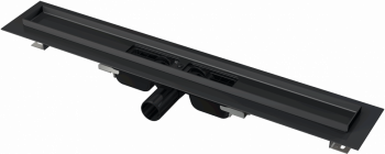 Водоотводящий желоб с порогами для перфорированной решетки, черный-мат AlcaPlast APZ101BLACK-550