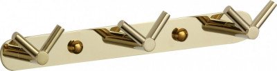 Планка с крючками для ванной (3 крючка) Savol S-007223B латунь золото