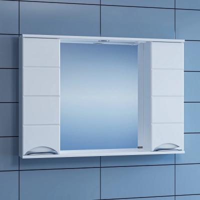 Зеркальный шкаф СаНта "Родос-100" свет, белый