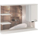 Зеркало настенное в ванную со шкафом Mixline Этьен 100 R 540872 с подсветкой белое  (540872)
