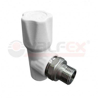 Вентиль для радиатора угловой VALFEX STANDARD 25 мм x3/4" белый/серый (1014725034Г)
